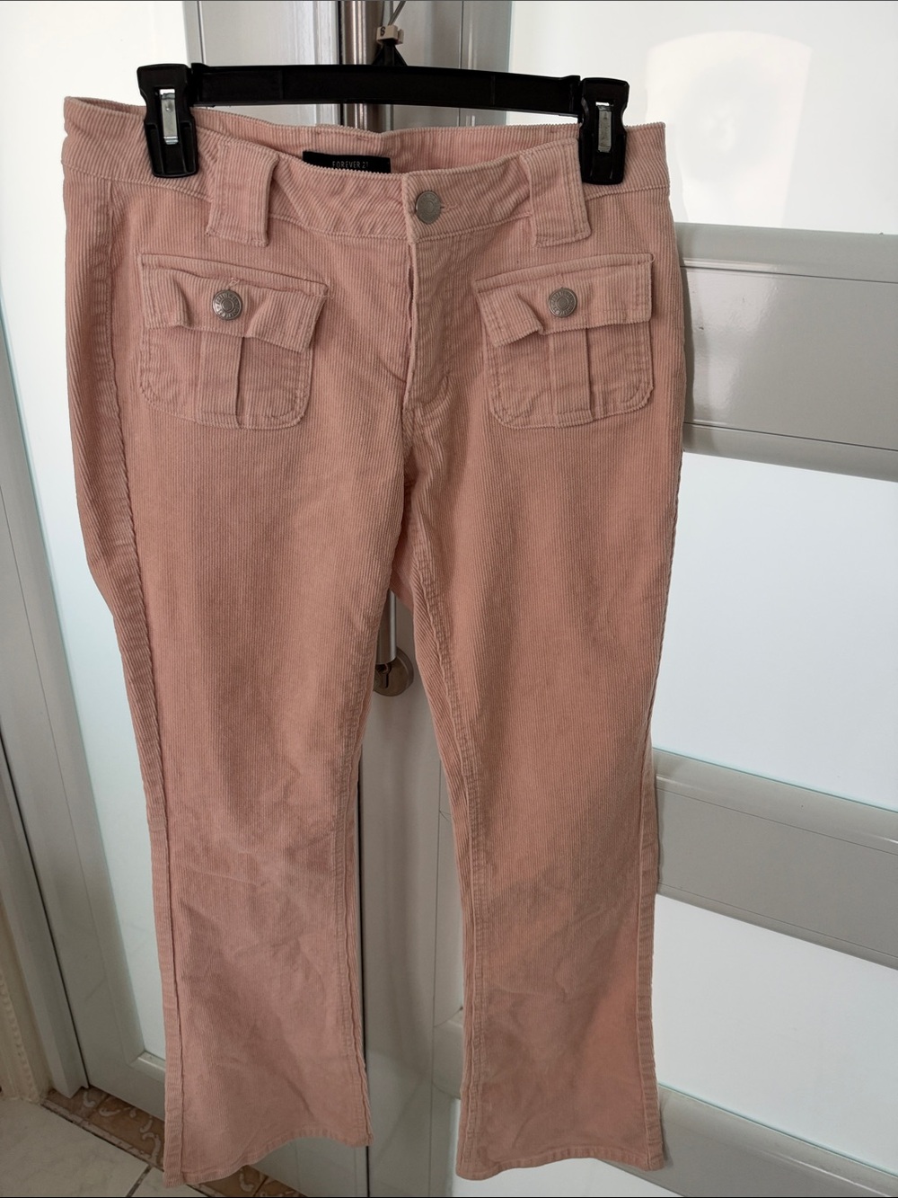 Forever 21 Beige Boot-Cut Cargo Pocket Pants